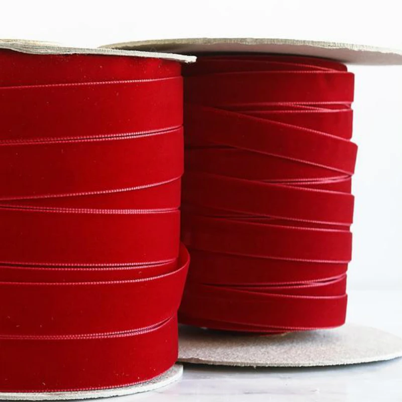 

ZERZEEMOOY 3/8 дюйма 1 дюйм 10 мм 25 мм Рождественская красная бархатная лента повязка на голову зажимы бант свадебное украшение