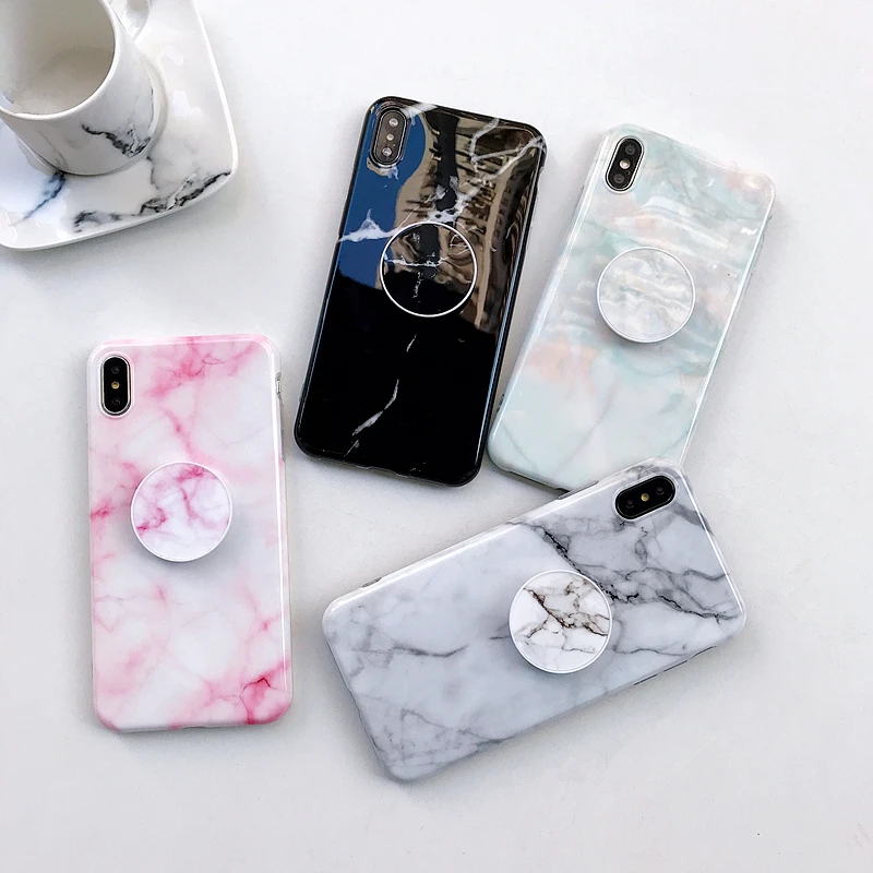 Модный Простой Мраморный Чехол-подушка безопасности для iPhone 7 чехол глянцевая