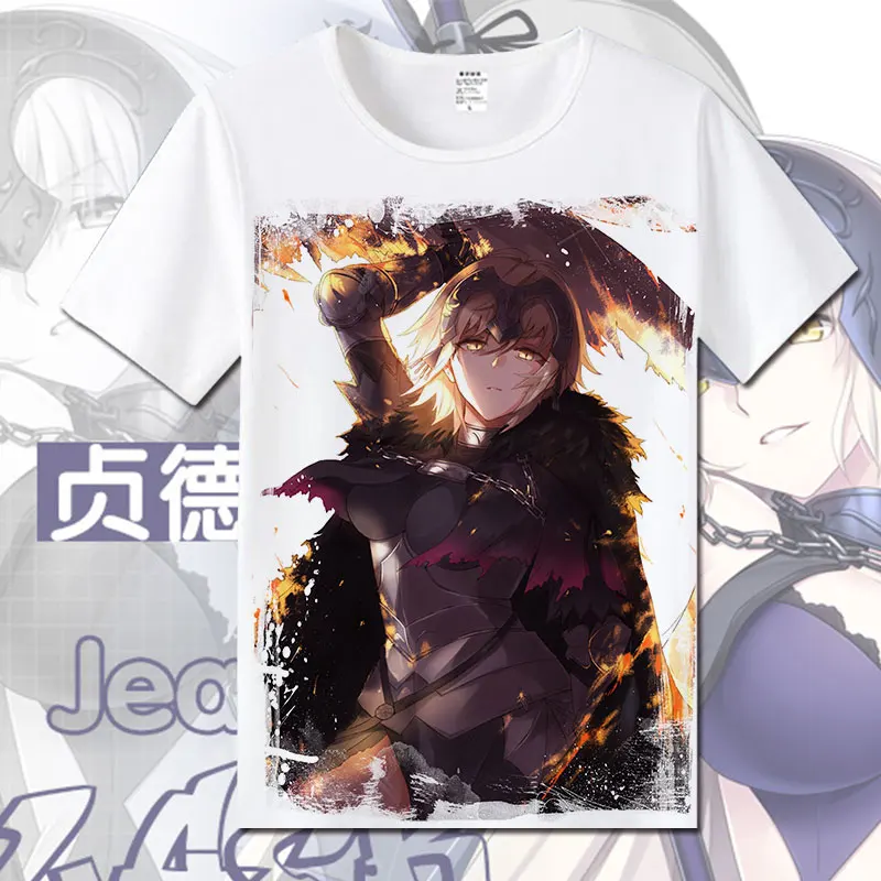 Fate/Grand Order Joan of Arc, хлопковые футболки для женщин, Студенческая футболка Jeanne d'Arc, летняя одежда с круглым вырезом и коротким рукавом, футболки