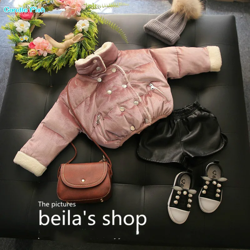 2017 Зимняя Новая корейская детская одежда прилив девочек двубортная модель