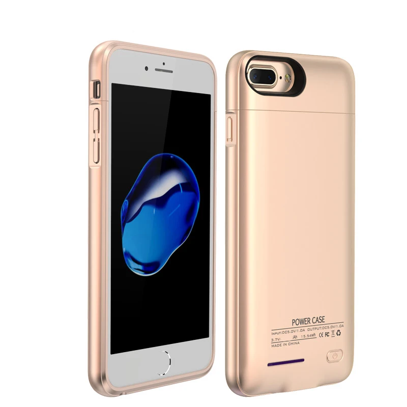 Для iPhone 6, 6s, 7, 8 plus, Внешнее зарядное устройство, чехол для сотового телефона, Дополнительный внешний аккумулятор, чехол для зарядки s, встроенный металлический лист