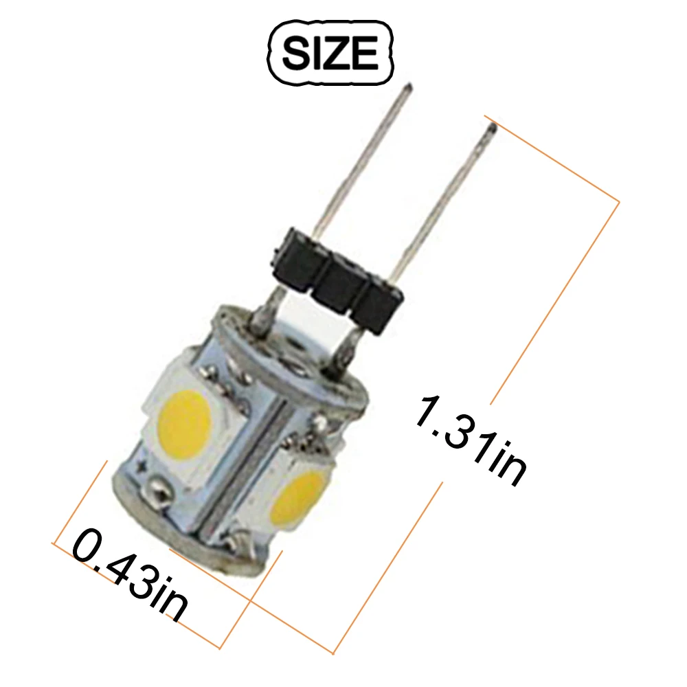 10 шт. DC12V G4 5050 5 SMD СВЕТОДИОДНЫЙ 60Lm бесполярности светодиодный лампы автомобиля