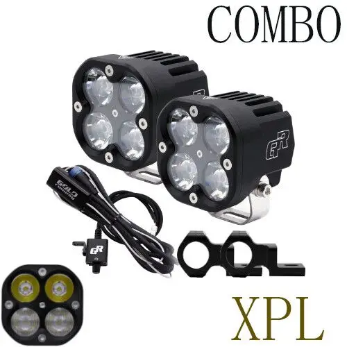 Goldrunway мотоцикл Точечный светильник головной светильник фары GR-X4 XPL 40 Вт Led супер светильник Dc12V Универсальный Мотокросс вспомогательный светильник - Цвет: X4 CREE XPL COMBO
