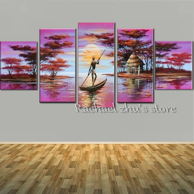 Ручная роспись абстрактные африканские сарафаны пейзаж картина маслом на холсте