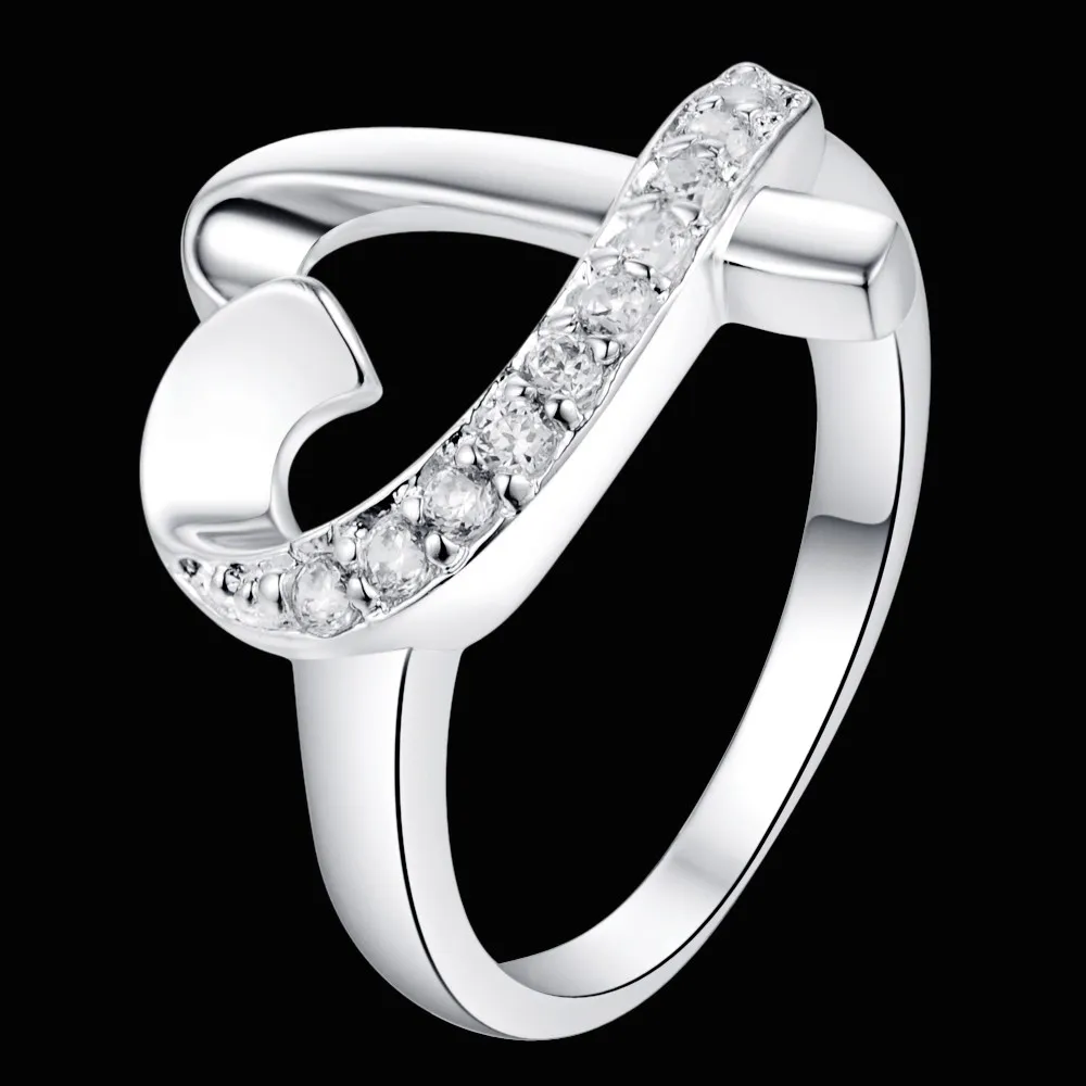 Женское серебряное кольцо love heart изысканное модное ювелирное изделие в подарок