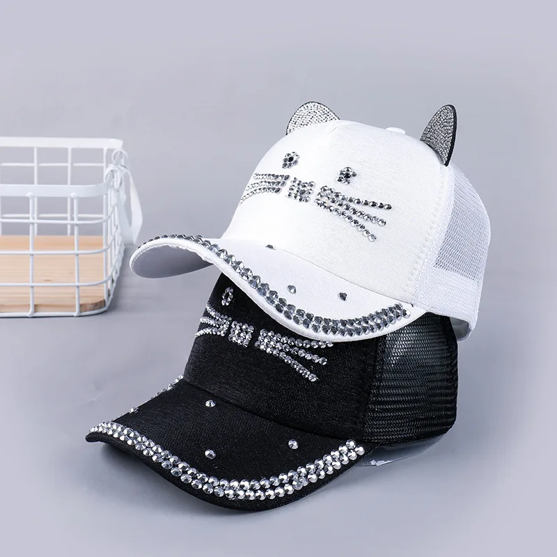 Стразы Snapback Caps Симпатичные с украшением в виде кошачьих ушек героями