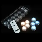 12 шт. свадебное украшение с дистанционным управлением, Водонепроницаемый погружной светодиодный мини-светильник для вечеринки, чая с батареей для свадебного торжества