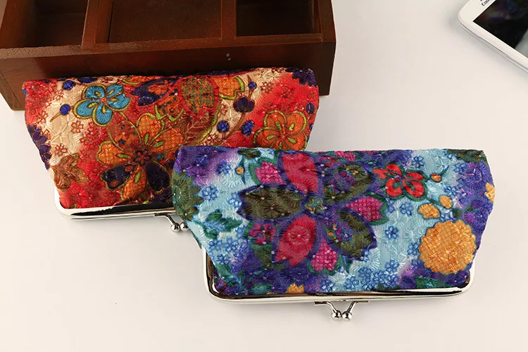 Ретро Этническая Вышивка для женщин нулевой кошелек элегантный кошелек портмоне ключ пакет девушка изящный Джокер сотовый телефон Сумочка