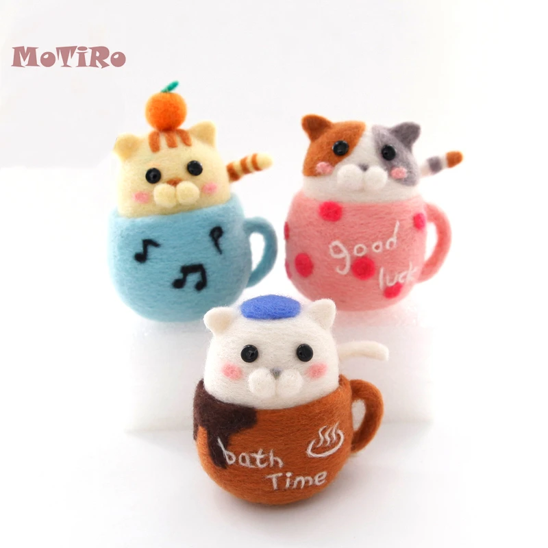 MoTiRo неготовый войлочный материал набор для самостоятельной сборки чашка кошек