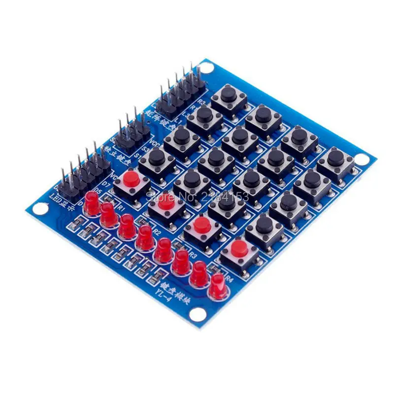 2019 10 шт./лот 8 LED 4x4 кнопочная матричная клавиатура 16 кнопочный переключатель