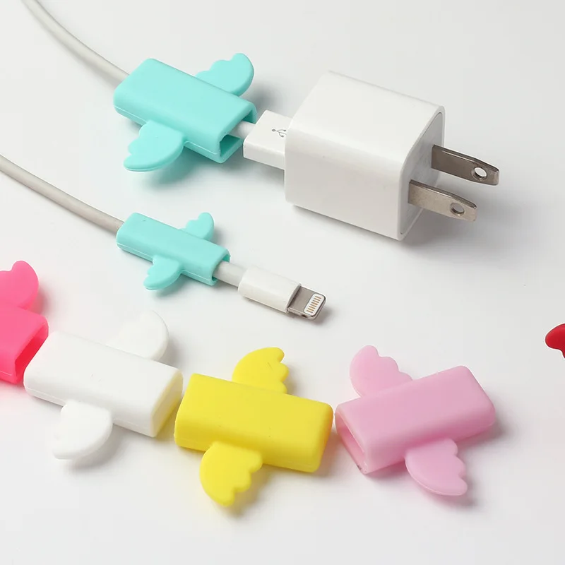 2в1 милый ангел кабель протектор провода моталки для iPhone USB Органайзер Chompers