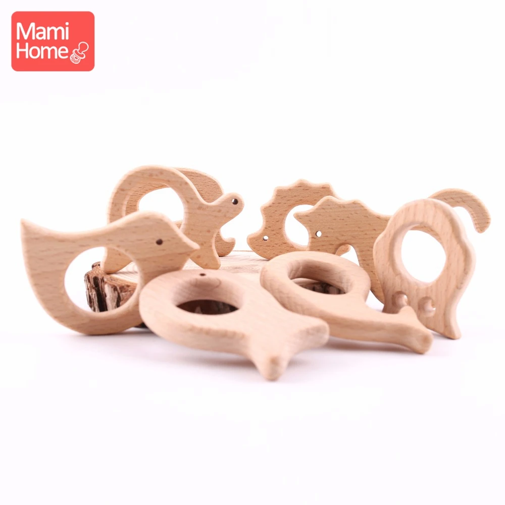 Mamihome 8 шт. DIY ремесла аксессуары бук животное кулон деревянный Прорезыватель игрушки подарки для новорожденных пищевые материалы детский Прорезыватель