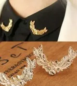 Модная Золотая брошь Листья пшеницы на воротник с наконечниками рубашку пряжкой