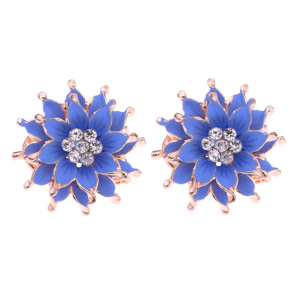 Crystal Stud Earrings Boucle d'oreille Femme 2016 Fashion Flower For Women White Red Blue Black Green Bijoux Jewelry | Украшения и