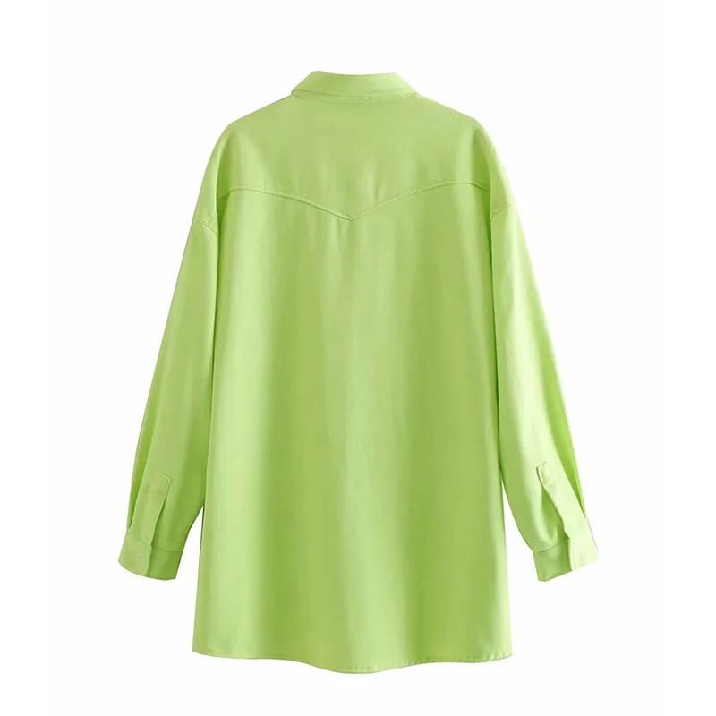 Однотонная длинная рубашка летняя Женская Повседневная тонкая с длинным рукавом