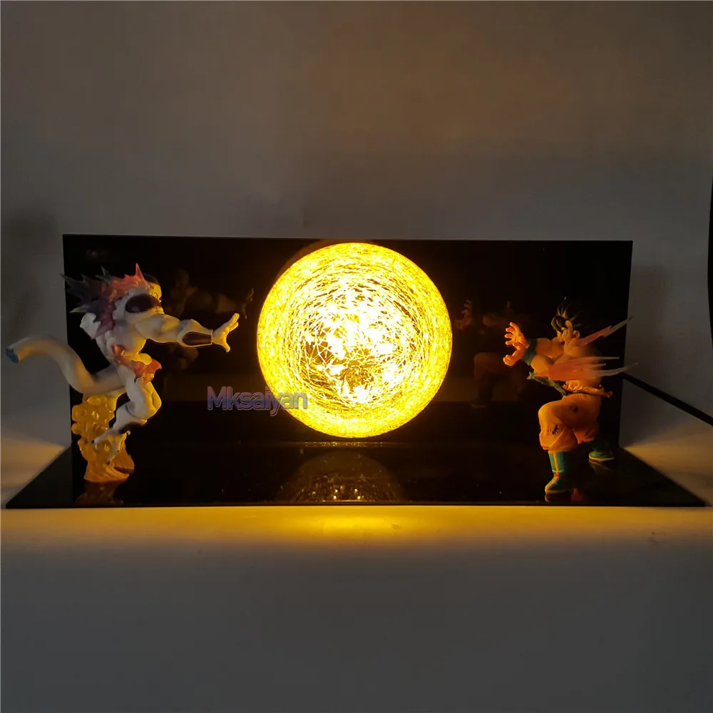 2 Dragon Ball Z Son Goku VS Freeza игрушка фигурка Kaiouken DIY Настольная Светодиодная лампа аниме Dragon Ball Lampara Goku модель DBZ - Цвет: 2