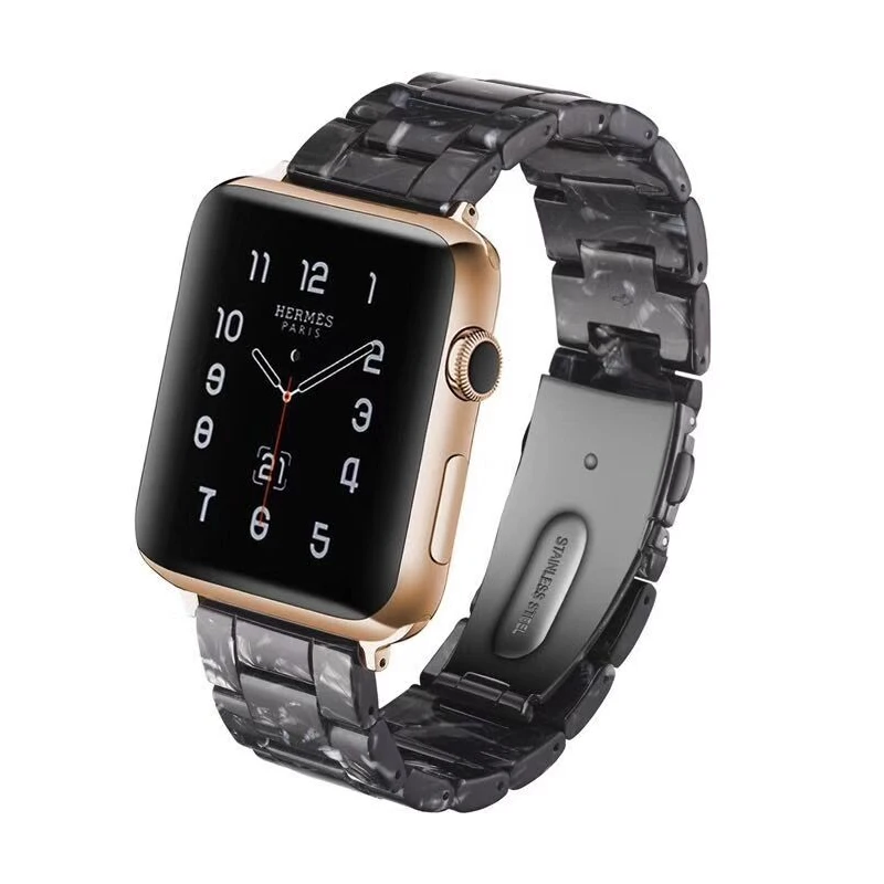 44 мм 40 мм смолы ремешок для apple Watch 4 группа 42 мм 38 мм Корреа Нержавеющая сталь пряжки iwatch 3/2/1 ремешок