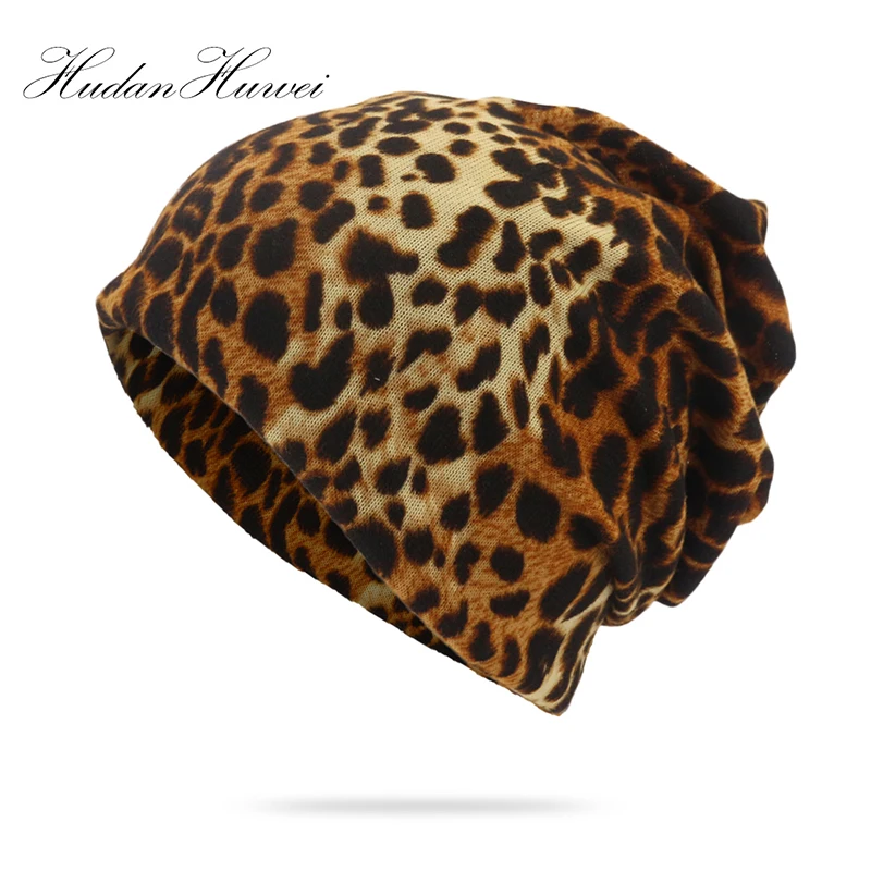 Новый леопардовым принтом тонкие Skullies шапочка тонкий дышащий трикотажные Кепки s