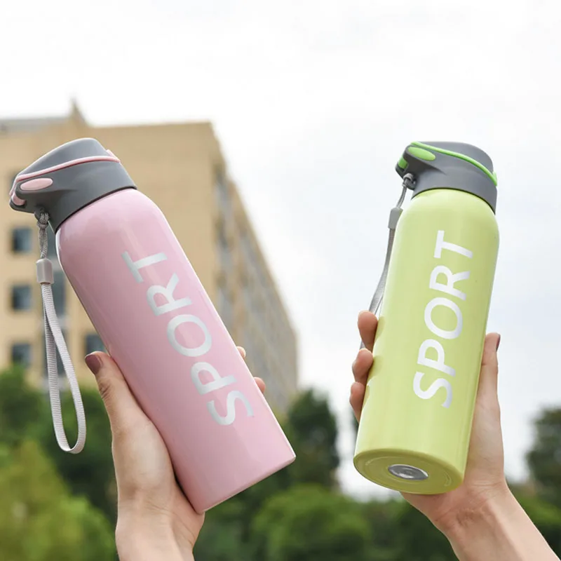 500 ml Нержавеющая сталь спорт кружка с ремнем пуля вакуумное пространство