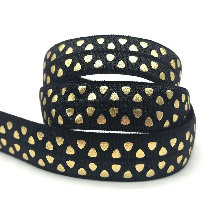Good Quality Dreieck Print Fold Over Elastic Hot Sale 5/8" Aztec FOE Elastic Ribbon for DIY Headwear Hair Accessories 10Yards