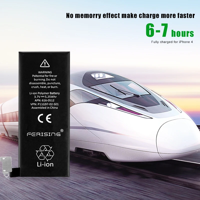 2020 новый 100% Оригинальный FERISING телефон батарея для iPhone 4 4G Емкость 1420mAh ремонтные