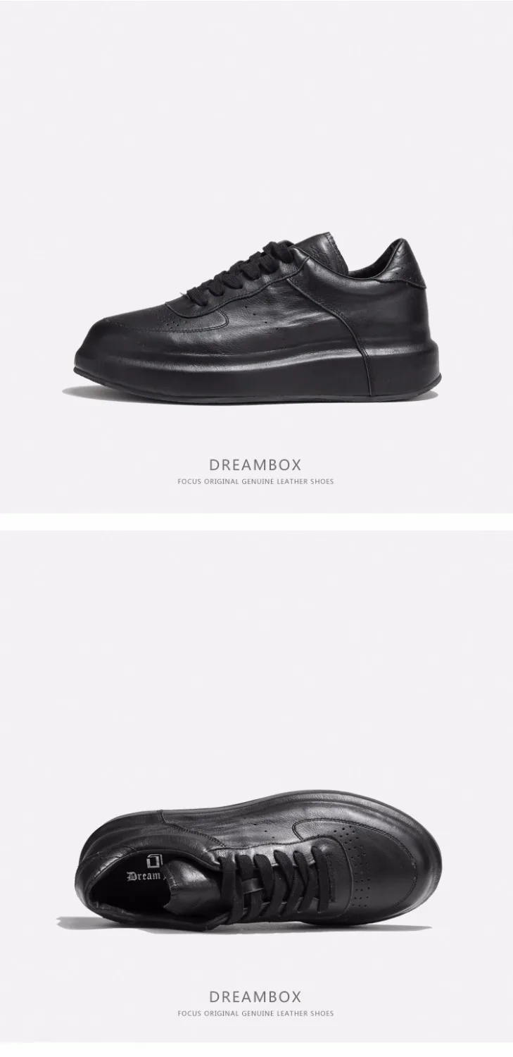 Кроссовки мужские chaussure homme бренд высокого качества все черные мужские кожаные
