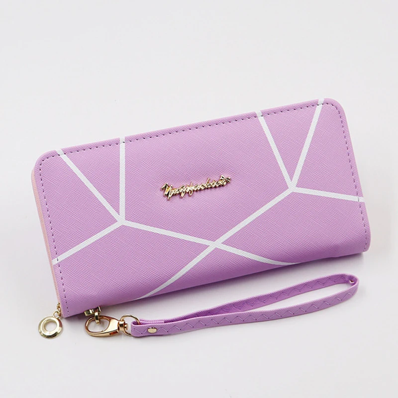 Женский кошелек розовый с геометрическим узором|Женские кошельки| |