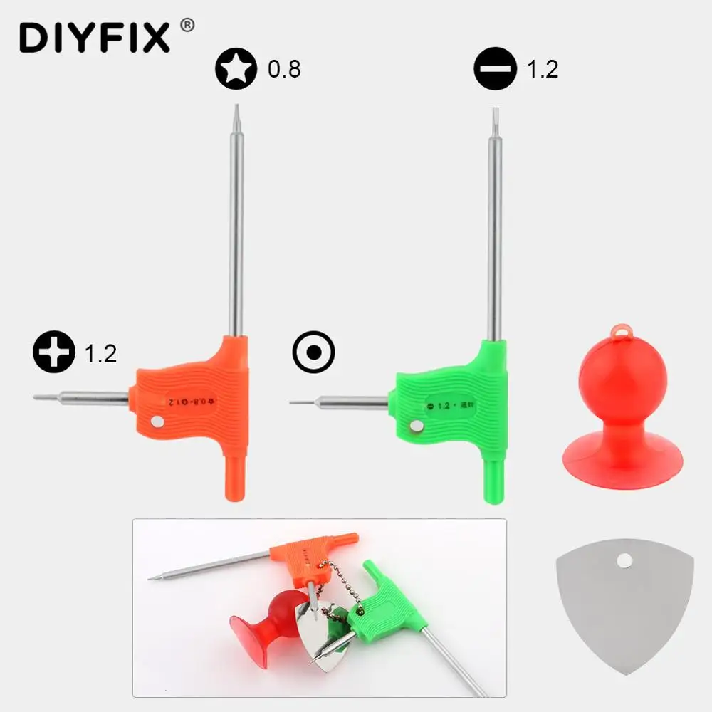 

Phone Teardown Opening Tool Kit 0.8 Pentalobe P2 1.2 Phillips 1.2 Flatted Screwdriver Set Suction Cup for iPhone Repair Tools