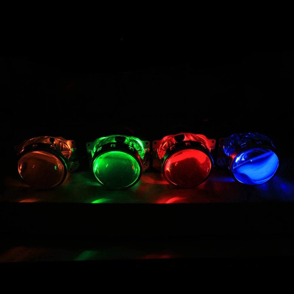 2 шт. RGB светодиодный дьявол, демон глаза для универсального автомобиля мотоцикла 2,5 дюймов фары объектив проектора с выключением контроллер провода