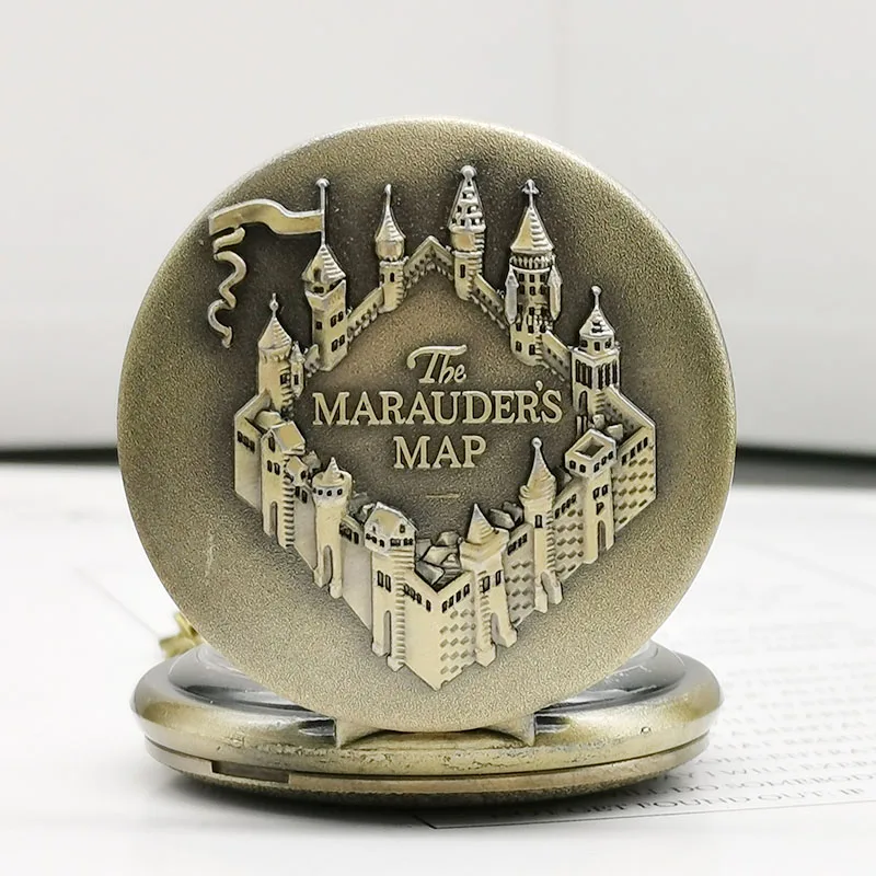 Бронзовые карманные часы The Marauders с картой винтажная скульптура здание колледжа