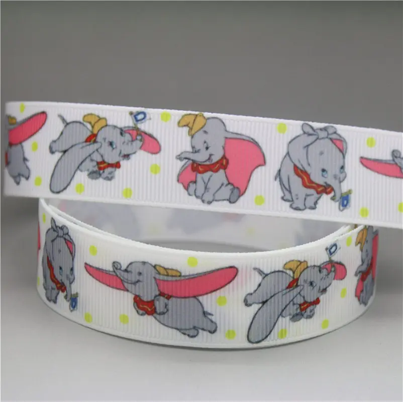 DHK 7/8 ''5 ярдов животные лиса слон печатных grosgrain ленточный аксессуар hairbow головные уборы украшения OEM C1623