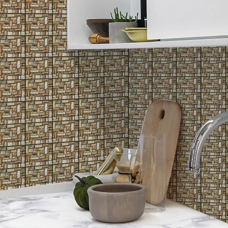 [Fundecor] 3d каменные настенные наклейки домашний декор самоклеющиеся для гостиной