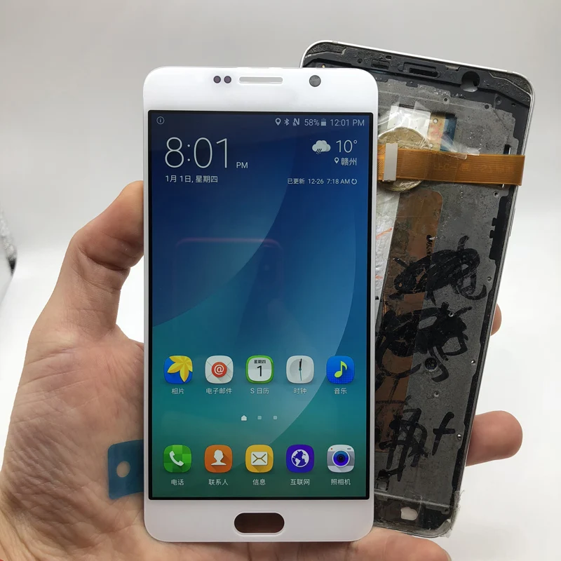 5,7 ''Супер AMOLED ЖК-дисплей с рамкой в сборе для SAMSUNG Note 5 Note5 N920A N9200 SM-N920 N920C lcd сенсорный экран