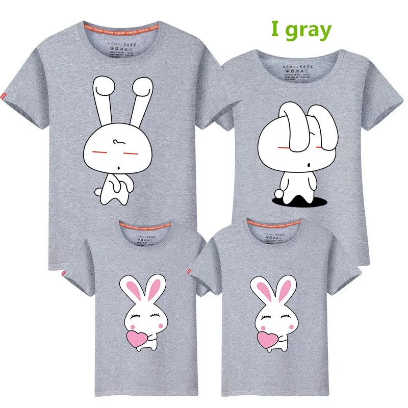 Новый Родитель-ребенок Футболки прекрасный мультфильм кролик любителей рубашки