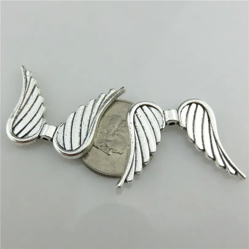 Бесплатная доставка 20113 10 шт. винтажный из серебряного сплава животных Ангел перо