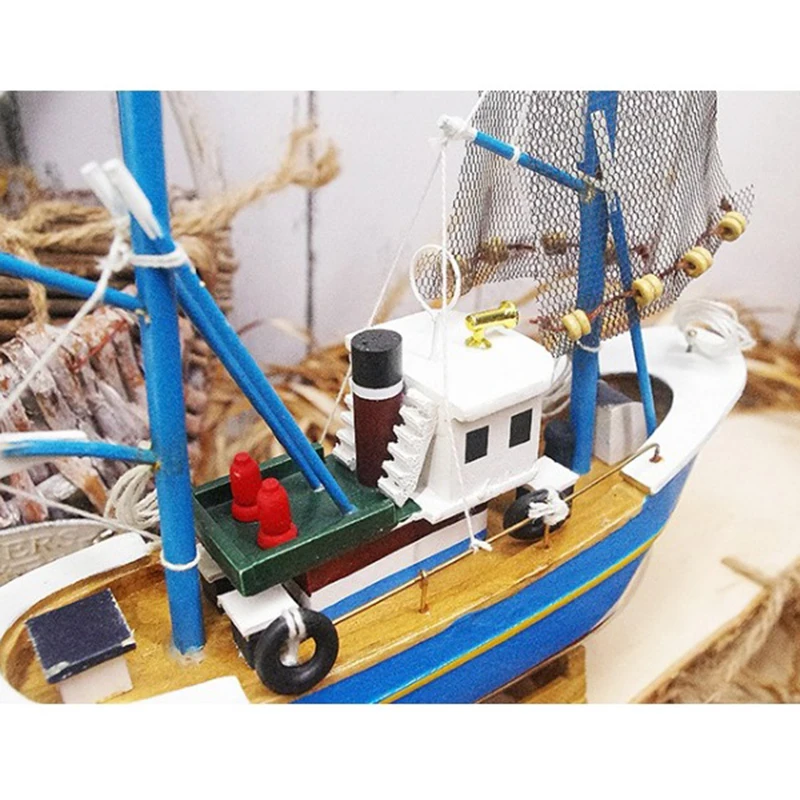 Рыболовная лодка из массива дерева 20 см|craft boat|craft giftcrafts ornament |