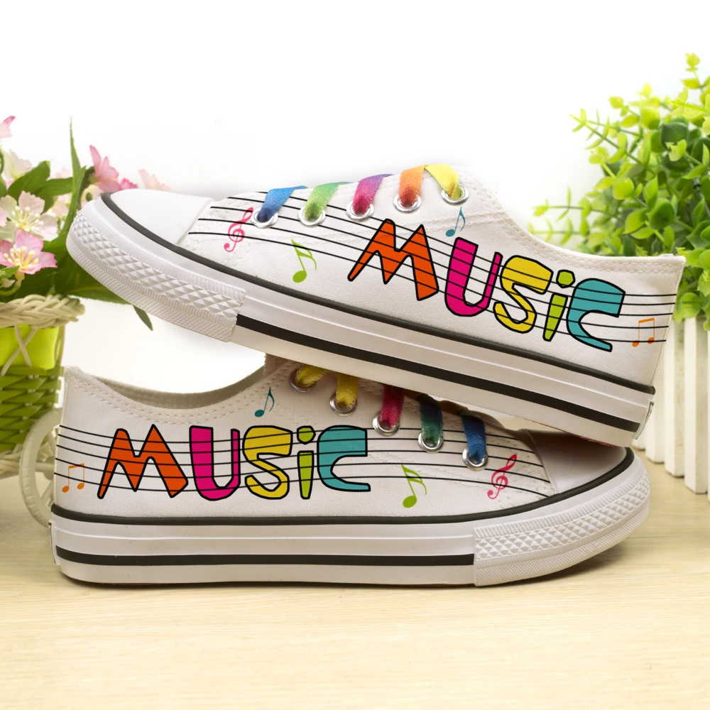 handicraft shoes children sneakers musical notation Birthday gift boys girls for spring autumn kids flats | Детская одежда и обувь