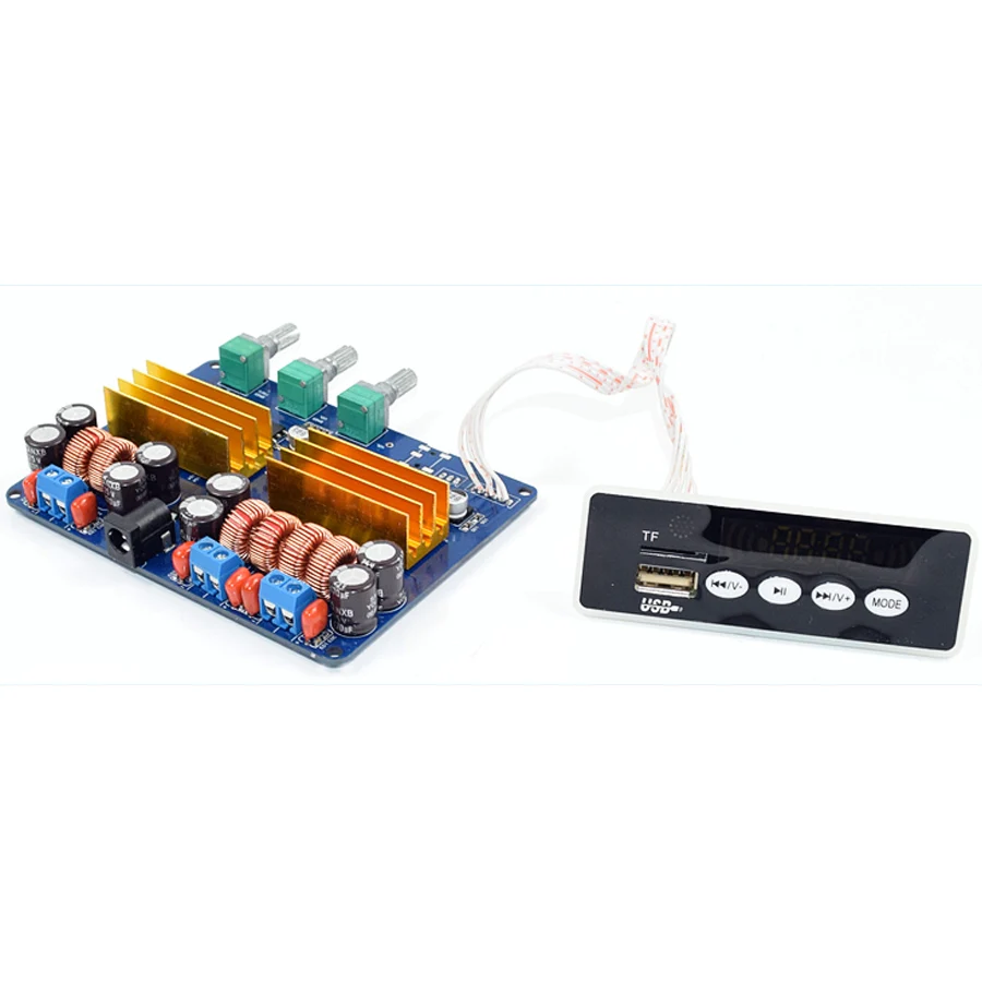 Высокомощная TPA3116 2 1 усилитель звука Bluetooth плата TF карта USB FM AUX
