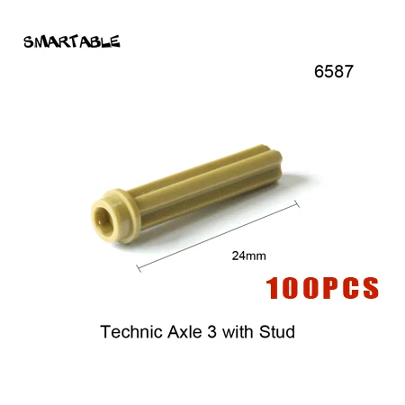 Axle3 with stud-100p Smartable Technic Axle MOC части строительного блока игрушки Совместимые все бренды technic 32062/4519/3706/3707/3708/6587/24316/87083 игрушки - Цвет: Axle3 with stud-100p