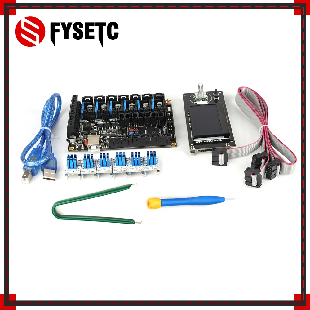 Материнская плата все в одном FYSETC F6 V1.3 + мини ЖК дисплей 12864 6 шт. TMC2208 V1.2 Драйвер