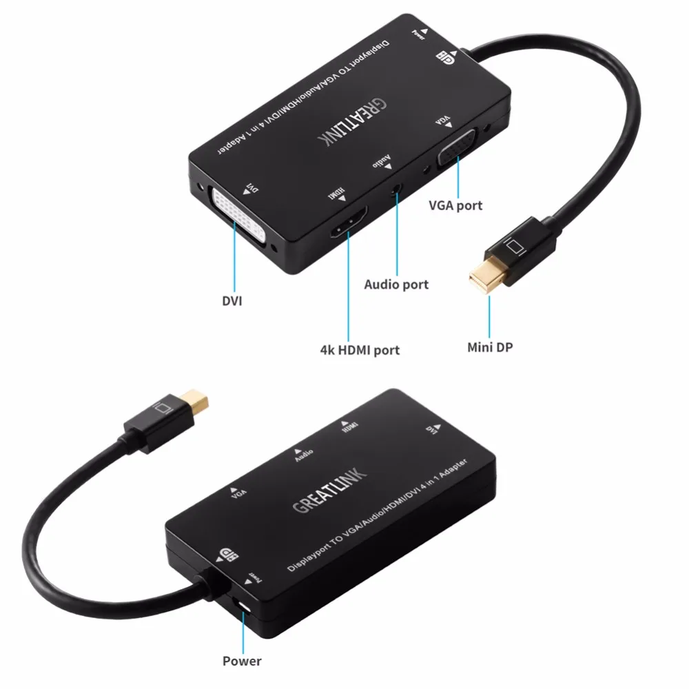 Кабель адаптер Mini Displayport DP HDMI VGA DVI Audio Thunderbolt совместимый с 1080P для Apple Macbook Air Pro Surface