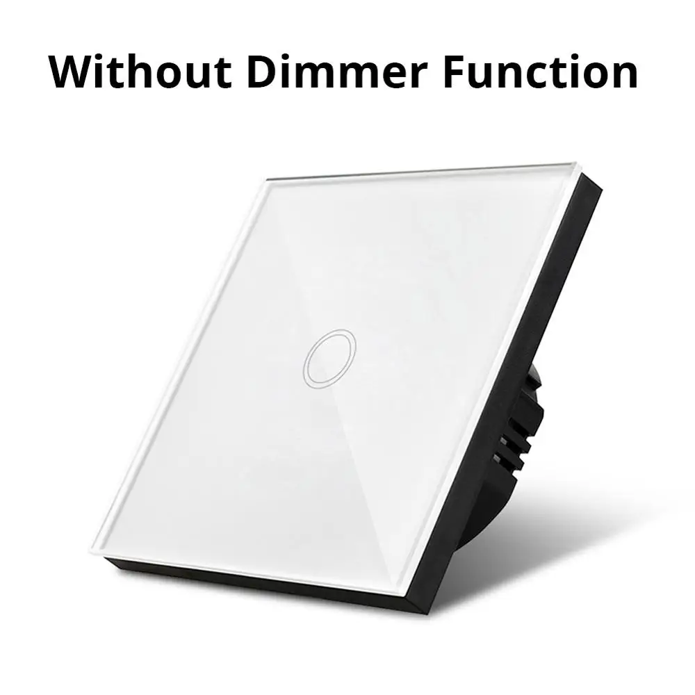 without dimmer 220 В светодиодный сенсорный экран, сенсорный светодиодный светильник, переключатель без диммера, водонепроницаемый, ЕС, Великобритания, стандарт, настенный сенсорный переключатель - Цвет: without dimmer