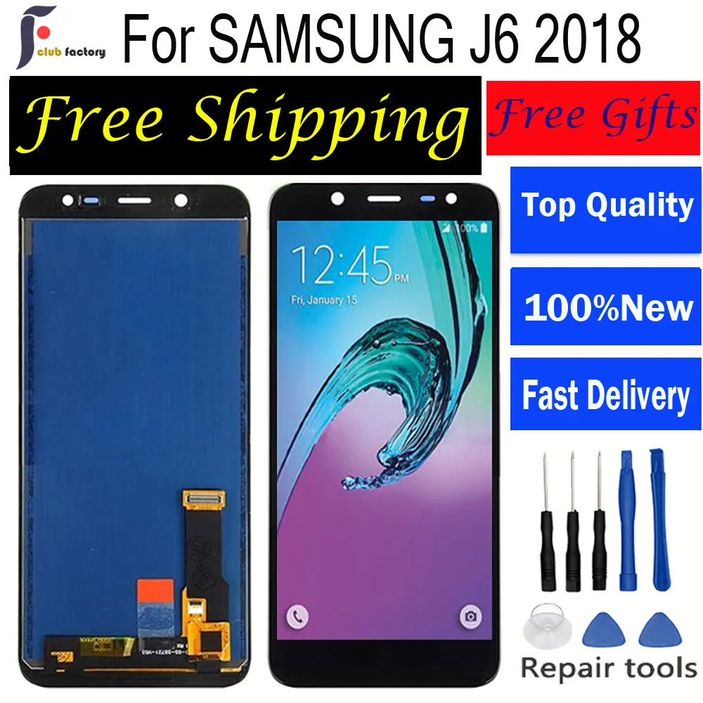 Для Samsung J6 2018 дисплей для SAMSUNG Galaxy ЖК J600 J600F сенсорный экран полная сборка запасные