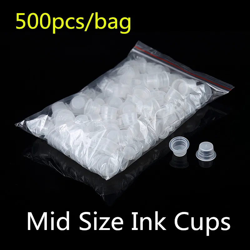 500 шт./пакет одноразовые чернильные чашки белые пластиковые держатели чернил для