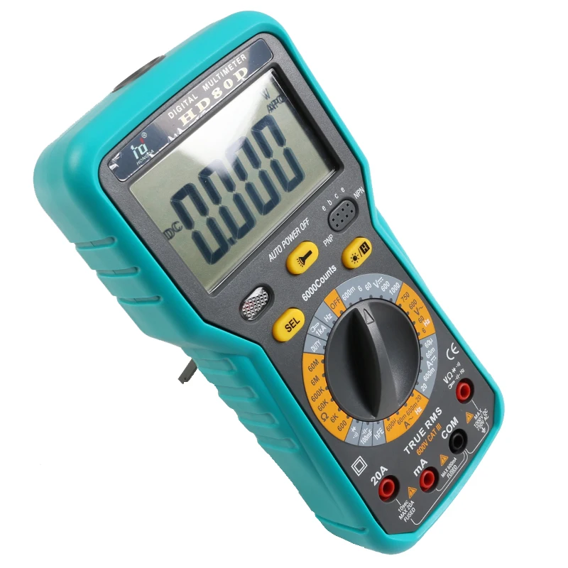 HD80D 6000 Counts Digital Multimeter ACV/DCV Electric Handheld Tester |