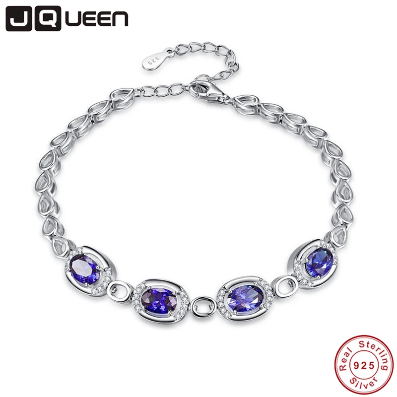 Женский браслет из серебра 925 пробы с танзанитом 5 х7 мм|bracelets for|bracelets for womenbracelet heart |