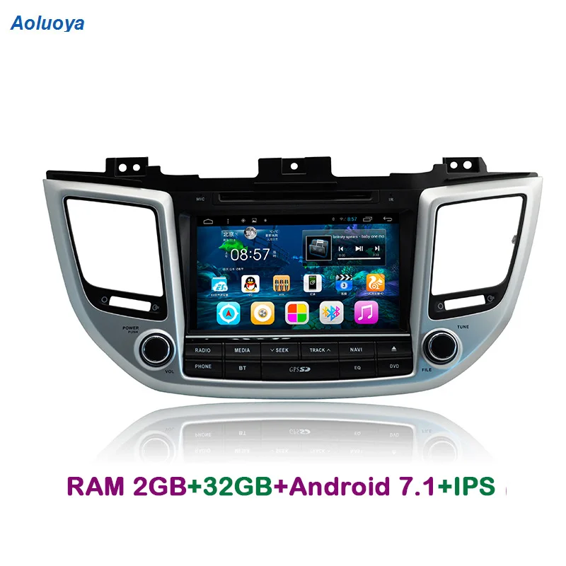 Aoluoya IPS RAM 2 ГБ + 32 Android 7 1 Din Автомобильный Радио DVD GPS плеер для Hyundai IX35 Tucson 2016 стерео