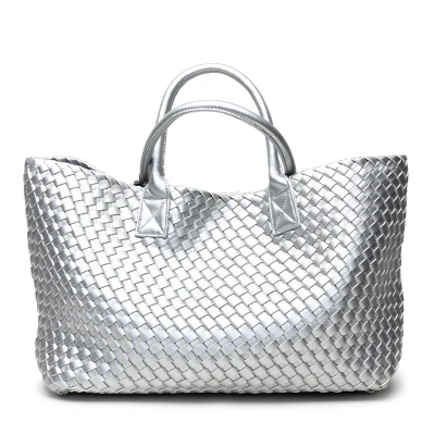 Silver QIAOBAO кошелек, Подарочная сумка, брендовая качественная кожаная женская сумка, сумка-мессенджер, винтажная Большая вместительная тканевая сумка ручной работы - Цвет: Silver