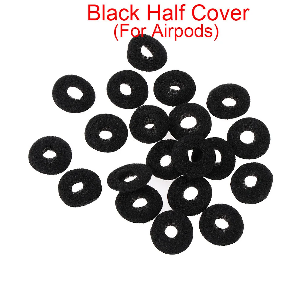 Black Half Cover 40 шт., новая Губка, мягкая пена, сменная мягкая губка для наушников, чехол для наушников Airpods, противоскользящая губка для наушников - Цвет: Black Half Cover
