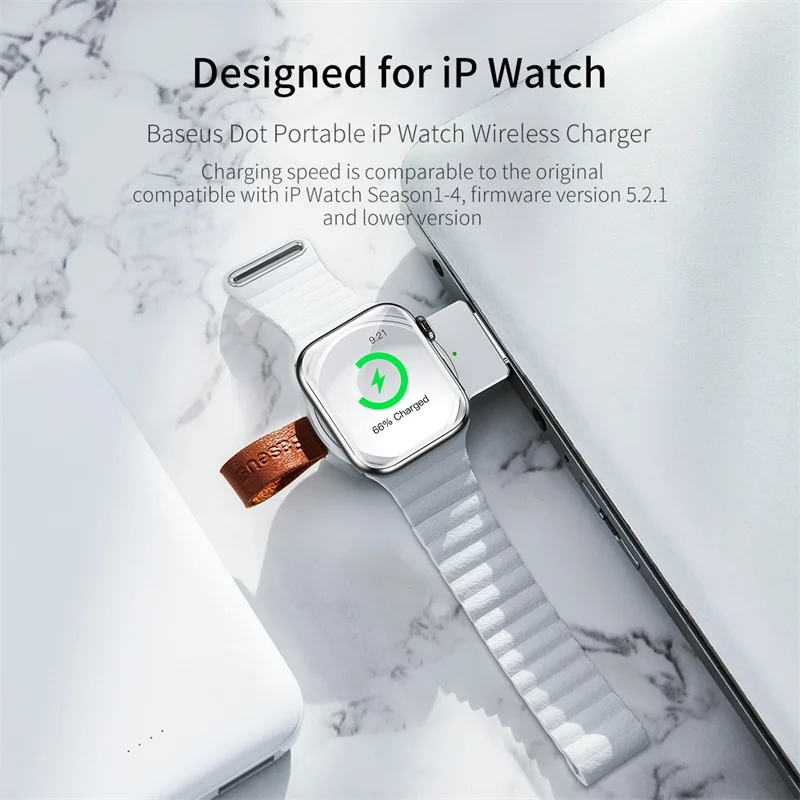 Портативное беспроводное зарядное устройство Baseus для Apple Watch 4 3 2 1 Беспроводная